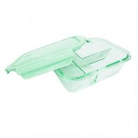 Contenedor de Vidrio Verde con 3 Divisiones para Organizar Almuerzos YRegalo Sticker