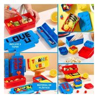 Set para Infantes con 3 Taperes en Varios Colores de Plastico para Snacks Y Ligas Regalo