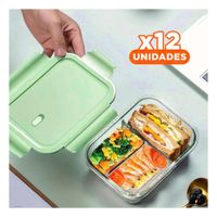 Pack12 Bandeja de Cocina en Vidrio Verde con 3 Divisiones Amplias YPapel Regalo