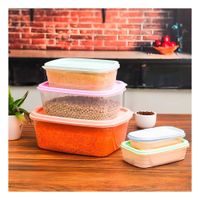 Recipientes Rectangulares 5 Piezas en Tonos Pastel para Cocina