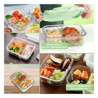 Organizador de Vidrio Verde con 3 Divisiones para Cocina y Oficina YLigas Regalo
