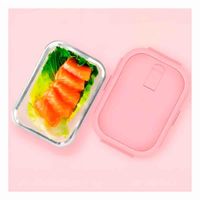 Contenedor de Vidrio 1040 ml con Tapa Rosado para Cocina y Hogar Practico Y Papel Regalo