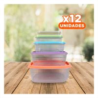 Pack12 Sistema de Recipientes Rectangulares 5 Piezas en Tonos Pastel YRegalo Sticker