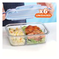 Pack6 Fuente de Cocina en Vidrio con 3 Divisiones YPapel Regalo