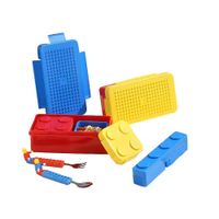 Set de Plastico para Infantes en Varios Colores con 3 Taperes para Alimentos Y Regalo Sticker