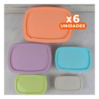 Pack6 Pack de Contenedores Rectangulares 5 Piezas en Tonos Pastel YPapel Regalo