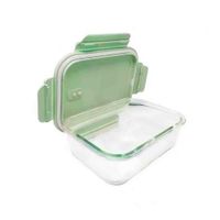Contenedor de Vidrio 1040 ml con Tapa Verde para Cocina Diaria Y Regalo Sticker