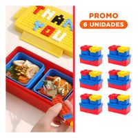 Pack6 Combo para Infantes en Varios Colores con 3 Taperes de Plastico Y Regalo Sticker