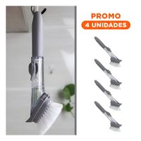 Pack4 Limpia Vajilla de Uso Diario Color Plomo con Deposito para Jabon Liquido