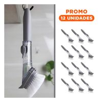 Pack12 Escobilla Color Plomo con Sistema Practico para Jabon Liquido