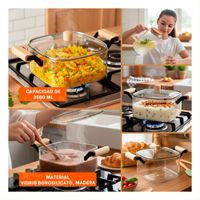 Olla Amplia para Sopas con Tapa de Borosilicato 3500ml Transparente YLigas Regalo