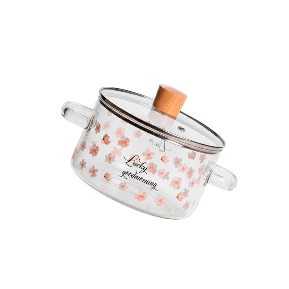 Cacerola Multiuso Resistente al Calor con Tapa Segura 1.8L Transparente YRegalo Sticker