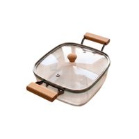 Olla Resistente al Calor con Tapa y Asa de Madera 3500ml Transparente YRegalo Sticker