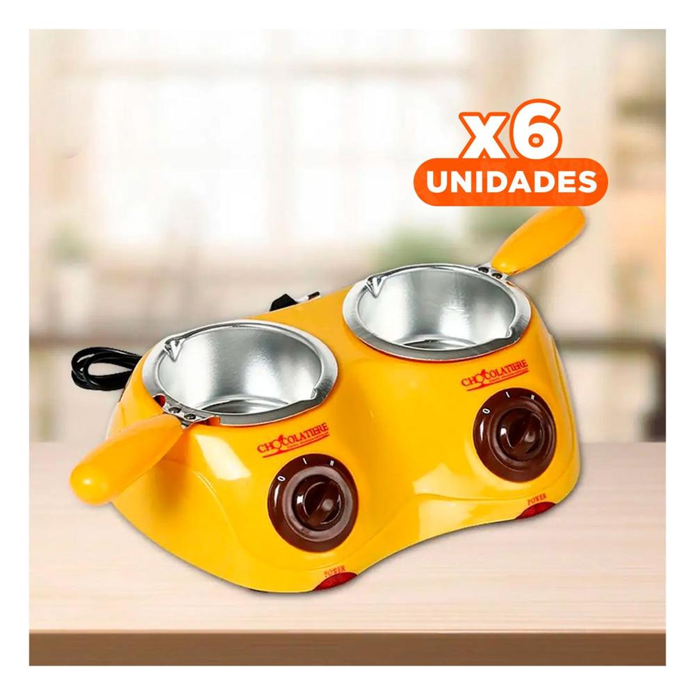 Pack6 Cacerola Doble para Bebidas Calientes con Accesorios Amarillo