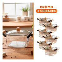 Pack6 Caldero Amplio para Preparaciones Caseras 3500ml Transparente YRegalo Sticker