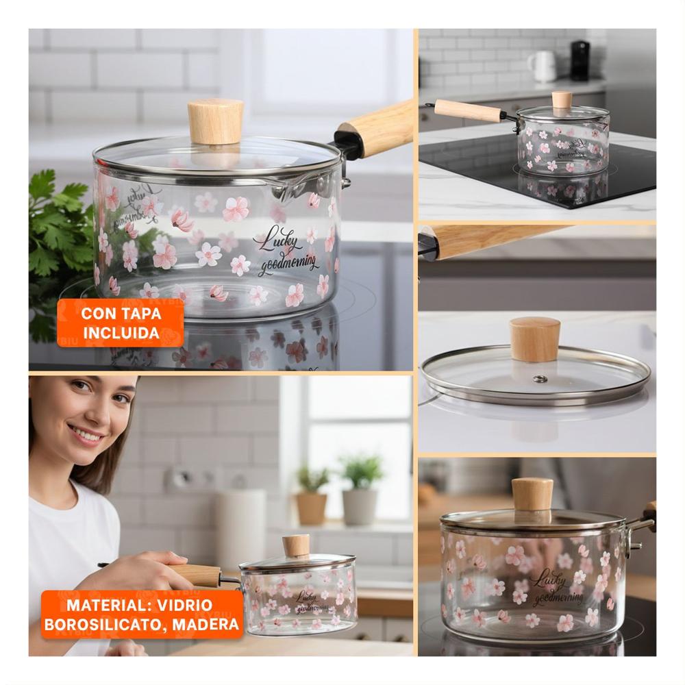 Sopera Amplia de Estilo Delicado para Cocina Diaria Transparente Flores YLigas Regalo
