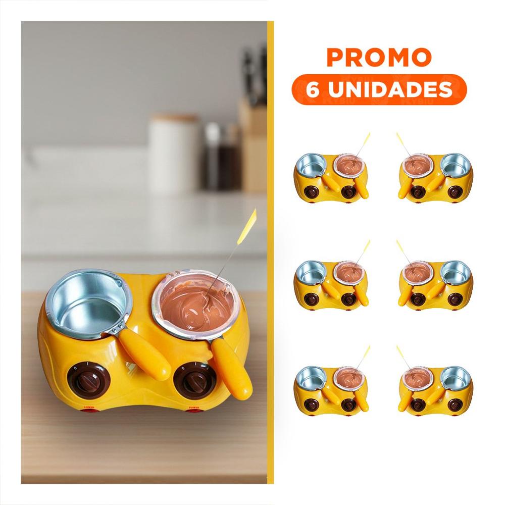Pack6 Cacerola Practica para Chocolate con Accesorios Amarillo Y Regalo Sticker