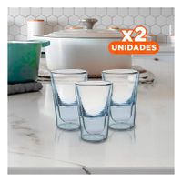 Pack2 Jarro 260ml Transparente con Presencia Doble Capa Estetica