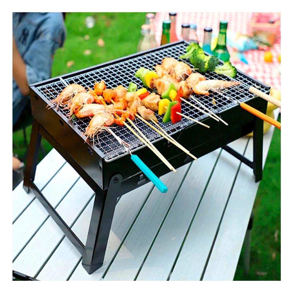 Parrilla Mini a Carbon Portatil de Metal Color en Color para Organizacion en Terraza