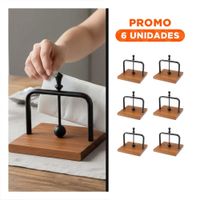Pack6 Organizador de Color Negro Vertical con Base Madera Estable Y Regalo Sticker