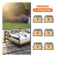 Pack6 Accesorio Porta Servilletas de Madera y Acero Negro Y Regalo Sticker