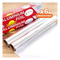 Pack6 Rollo Cocina Plateado 5m 30cm Para Preparar Platos Y Conservacion