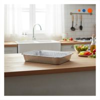 Recipiente de aluminio descartable 55x35cm plateado resistente y facil de usar Y Papel Regalo