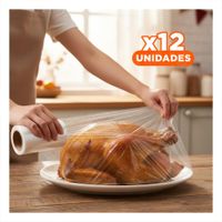 Pack12 Papel Plastico para Alimentos 20m x 30cm Transparente Hogar Y Regalo Sticker