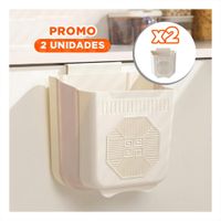 Pack2 Contenedor Plegable para Puerta 22x21x12cm Crema y Plomo en Hogar Y Papel Regalo