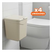 Pack4 Caja Colgante Beige de Basura Practica y Resistente para Hogar