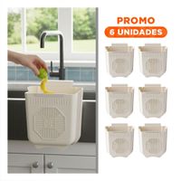 Pack6 Tacho Plegable para Puerta 26x25.5x15.5cm Crema y Plomo para Encimera