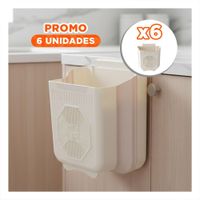 Pack6 Deposito Plegable para Puerta 22x21x12cm Crema y Plomo en Cocina Y Papel Regalo