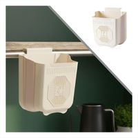 Contenedor Plegable para Puerta 26x25.5x15.5cm Crema y Plomo en Cocina Y Ligas Regalo