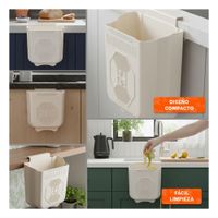 Tacho Plegable Puerta 22x21x12cm Plomo y Crema para Encimera Cocina