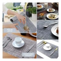 Set Individuales de Mesa Plomo Jaspeado 6 Piezas Practica y Facil de Limpiar YLigas Regalo