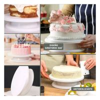 Mesa Giratoria Para Pasteleria Blanco Versatil Para Reposteria En Casa Y Ligas Regalo