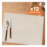 Pack12 Bandeja de Mesa Individuales Beige 6 Piezas Segura y Practica YRegalo Sticker