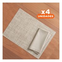 Pack4 Porta Individuales de Mesa Mostaza Jaspeado 6 Piezas Resistente YRegalo Sticker