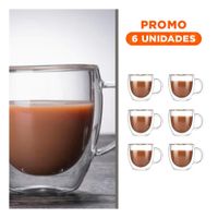Pack6 Jarro Vidrio Transparente 290 Mililitros Formato Doble Capa YRegalo Sticker