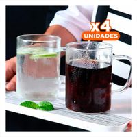 Pack4 Recipiente Elegante de 400ml con Estetica Moderna en Color Transparente Y Regalo Sticker