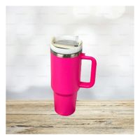 Termo en Color Fucsia con Sorbete Integrado y Asa Comoda 1200ML de ABS y Acero YPapel Regalo