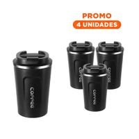 Pack4 Vaso Termico Negro 510ml con Tecnologia de Lectura Rapida