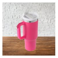 Termo 1200ML en Color Fucsia con Asa y Sorbete en ABS y Acero para Bebidas