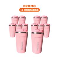 Pack12 Vaso Funcional Digital 510ml Rosado para Ritmo Diario YPapel Regalo
