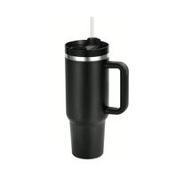 Termo Color Negro 1200ML con Asa Lateral y Sorbete Reutilizable ABS y Acero YRegalo Sticker