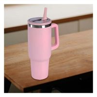 Termo 1200ML en Color Rosado con Asa y Pico en ABS y Acero para Bebidas