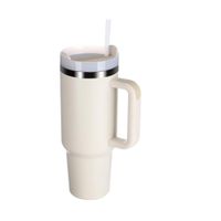 Termo Color Blanco 1200ML con Asa Lateral y Sorbete Reutilizable ABS y Acero YRegalo Sticker