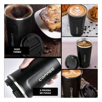 Vaso Termico 510ml Negro con Display Superior Facil de Leer YLigas Regalo
