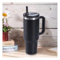 Termo en Color Negro con Pico Integrado y Asa Comoda 1200ML de ABS y Acero YPapel Regalo