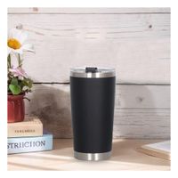 Vaso termo 600ML de Acero Inoxidable color Negro con Tapa y Asa para Uso Diario YPapel Regalo